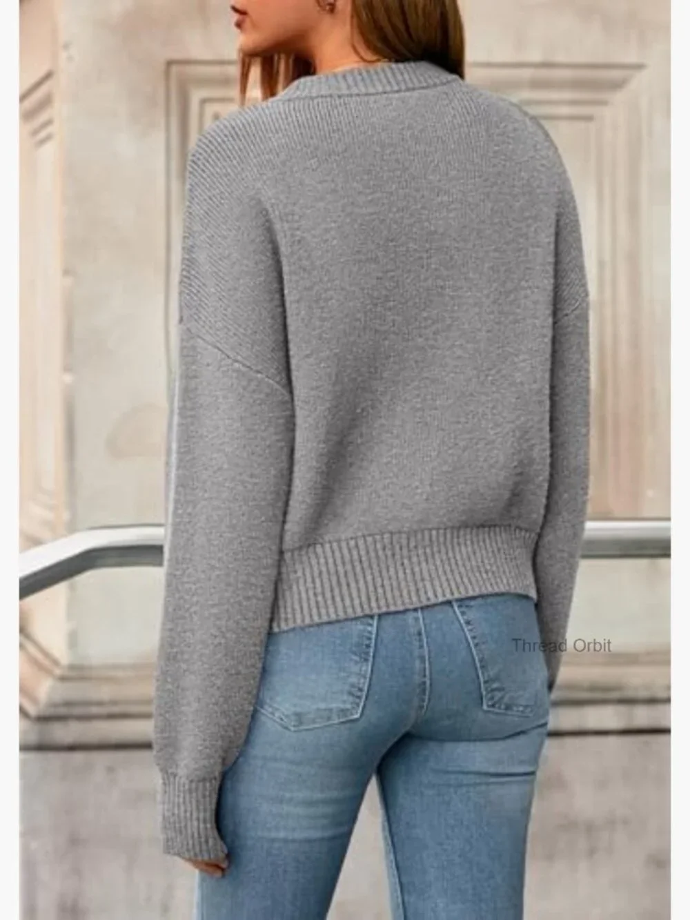 Chunky Ribbed Knit Cardigan Sweater, Open Front Zipper, Cozy Outerwear - Picture 5 of 7